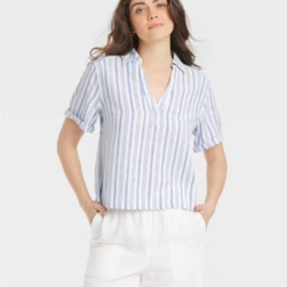 Universal Thread Short Sleeve Popover.Blousr